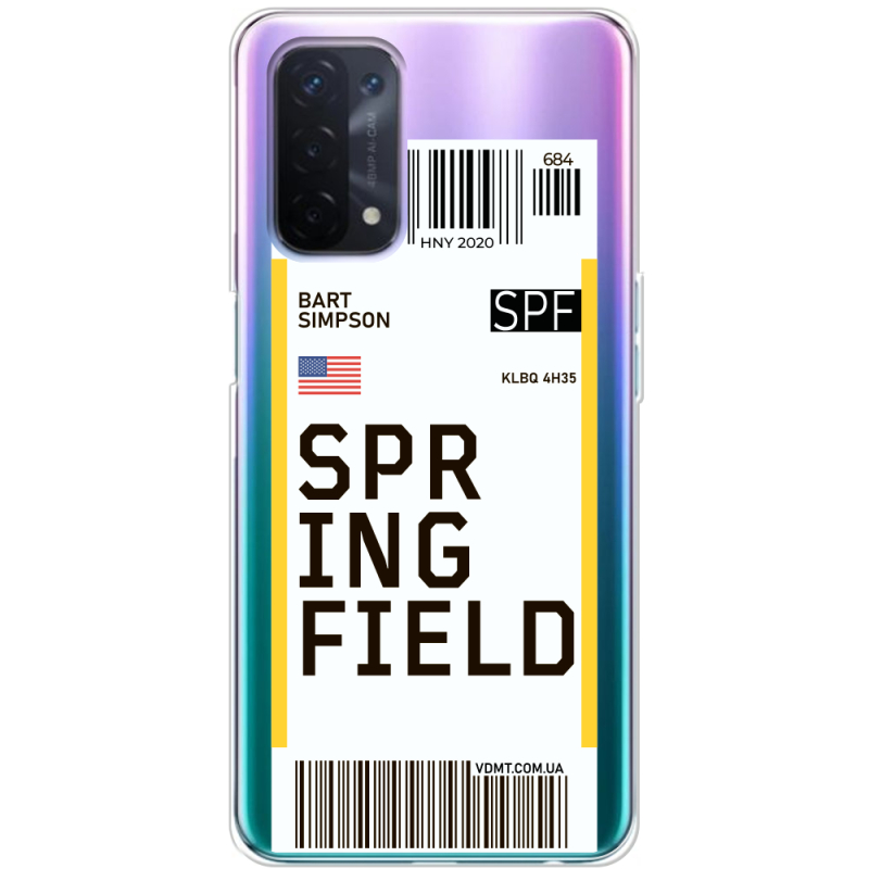 Прозрачный чехол BoxFace OPPO A74 5G Ticket Springfield