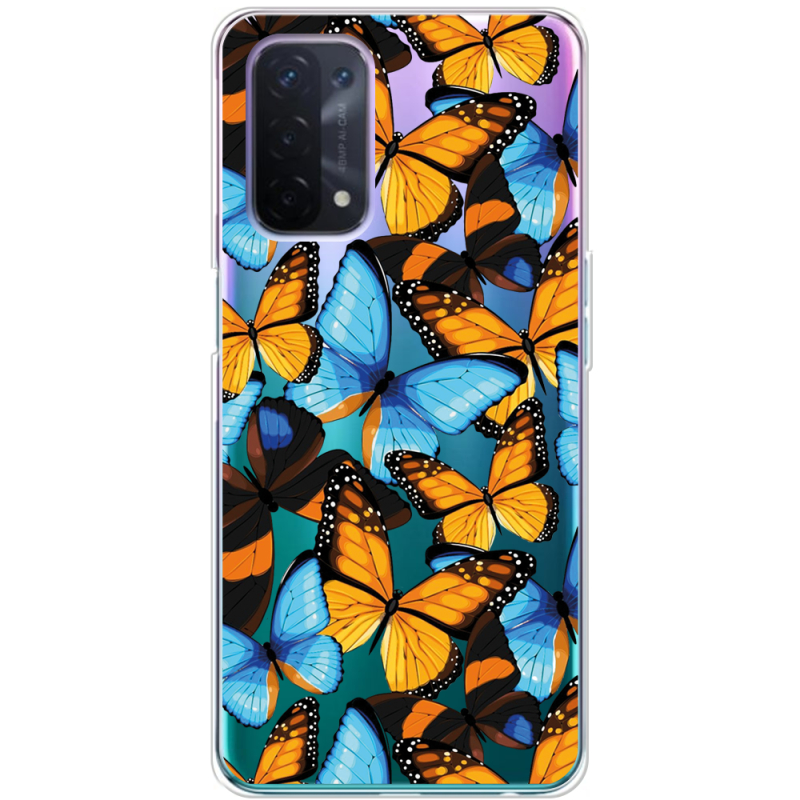 Прозрачный чехол BoxFace OPPO A74 5G Butterfly Morpho