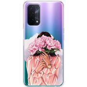 Прозрачный чехол BoxFace OPPO A74 5G Девушка с Пионами