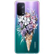 Чехол со стразами OPPO A74 5G Ice Cream Flowers