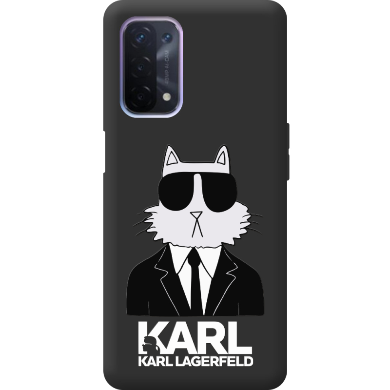 Черный чехол BoxFace OPPO A74 5G Cat in Black