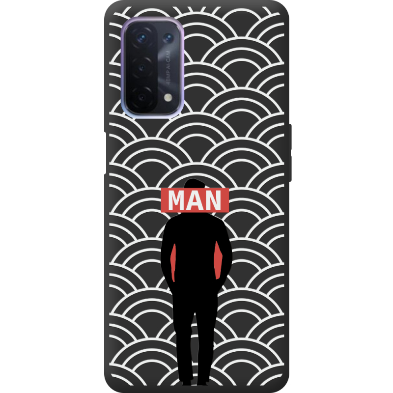 Черный чехол BoxFace OPPO A74 5G Man Pattern