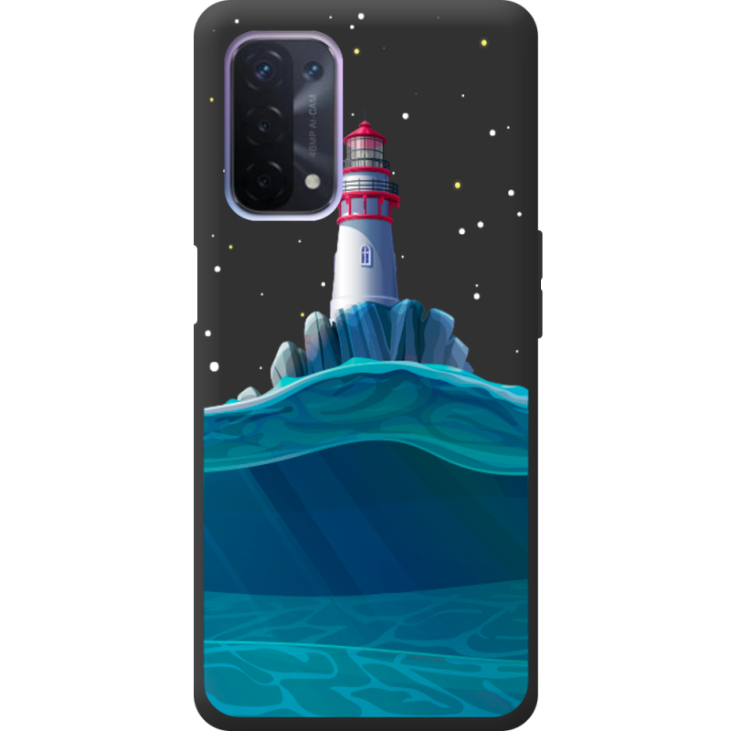 Черный чехол BoxFace OPPO A74 5G Lighthouse