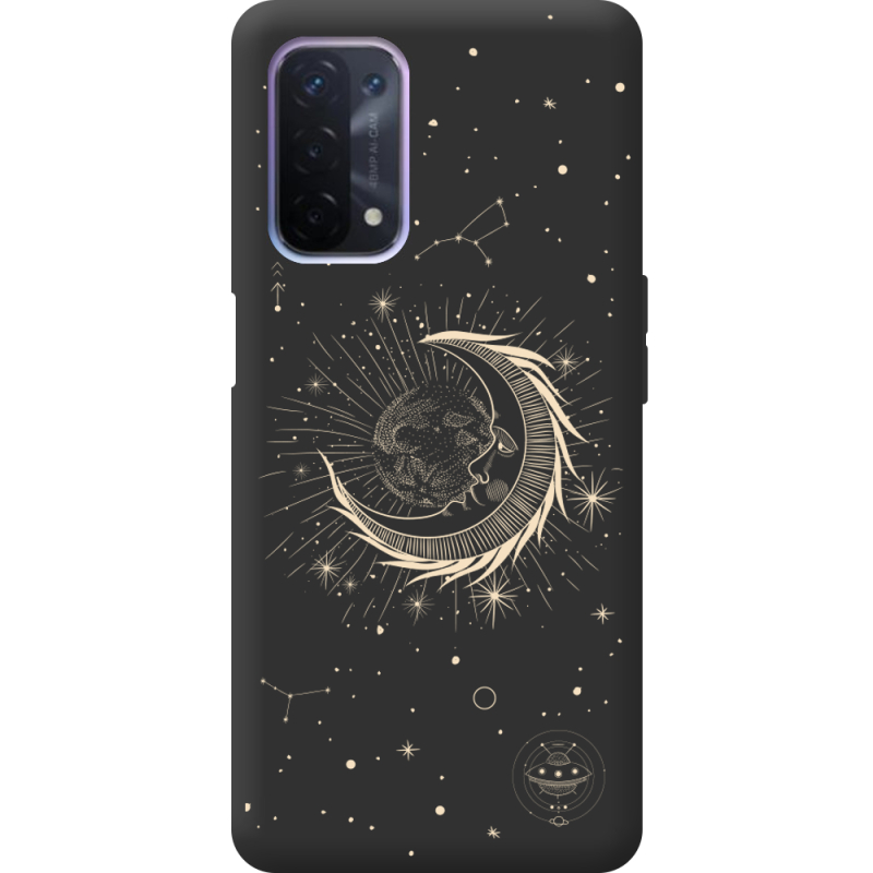 Черный чехол BoxFace OPPO A74 5G Moon