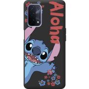 Черный чехол BoxFace OPPO A74 5G Гавайський друг Stich