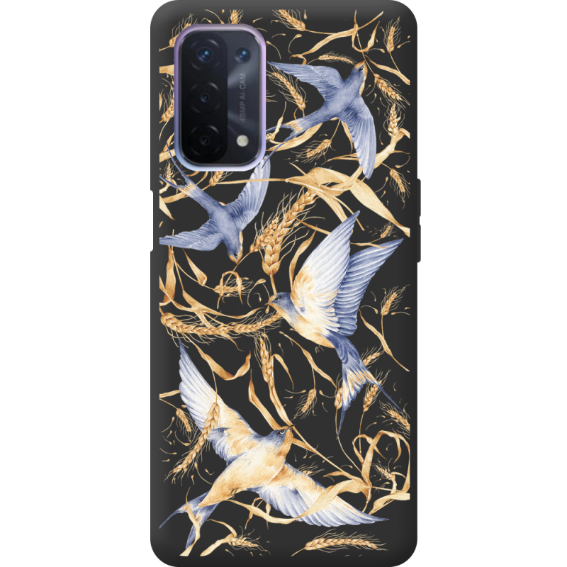 Черный чехол BoxFace OPPO A74 5G Ластівки