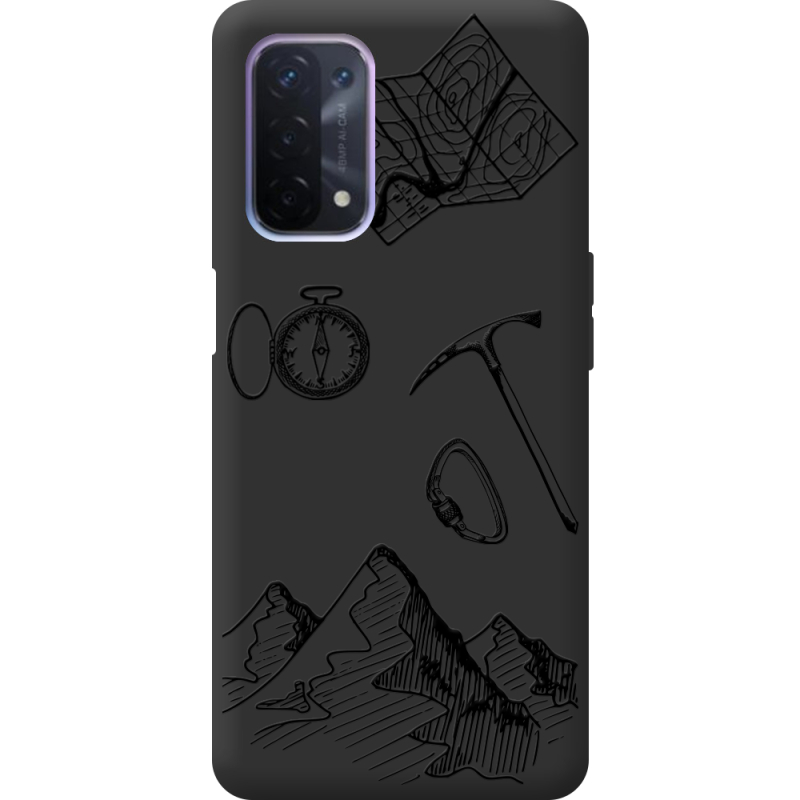 Черный чехол BoxFace OPPO A74 5G Mountains