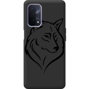 Черный чехол BoxFace OPPO A74 5G Wolf