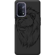 Черный чехол BoxFace OPPO A74 5G Lion