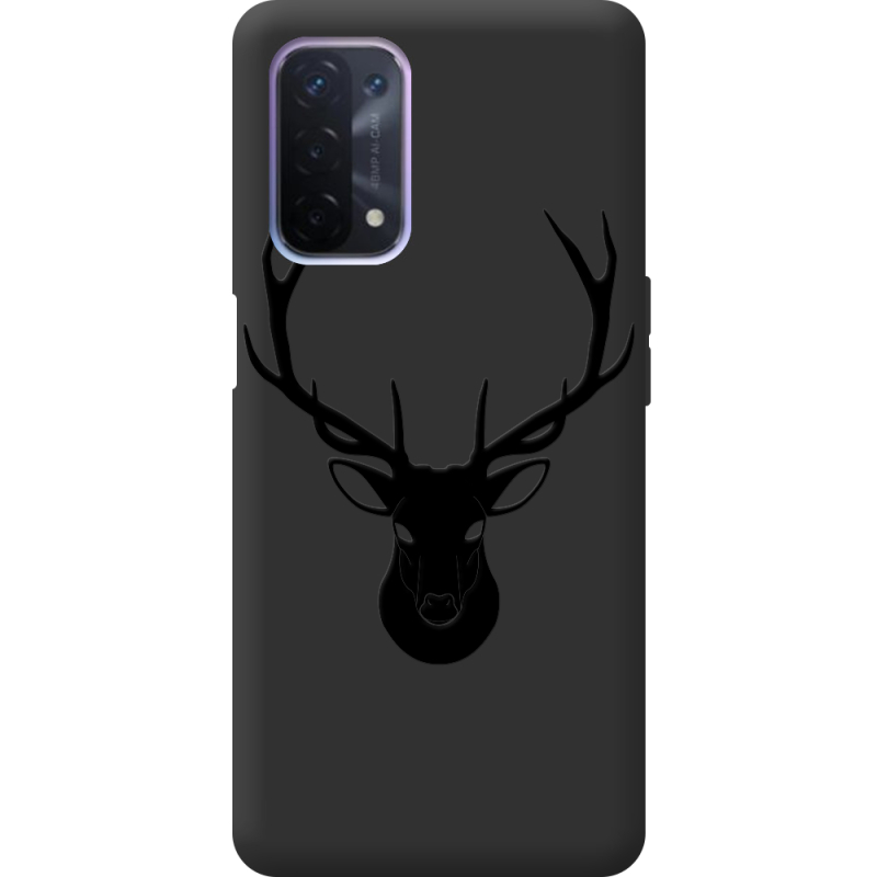 Черный чехол BoxFace OPPO A74 5G Deer