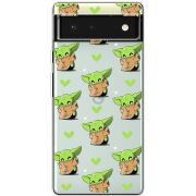 Прозрачный чехол BoxFace Google Pixel 6 Pattern Baby Yoda