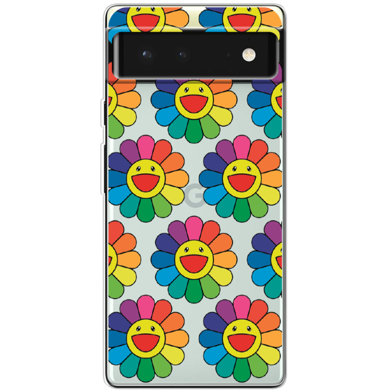 Прозрачный чехол BoxFace Google Pixel 6 Hippie Flowers