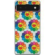 Прозрачный чехол BoxFace Google Pixel 6 Hippie Flowers