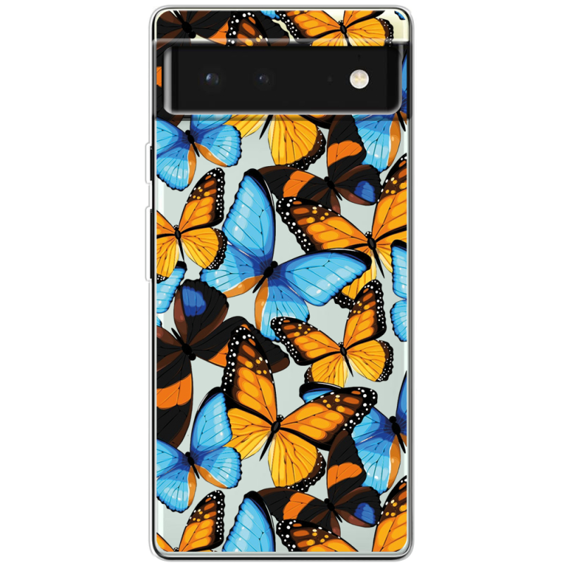 Прозрачный чехол BoxFace Google Pixel 6 Butterfly Morpho