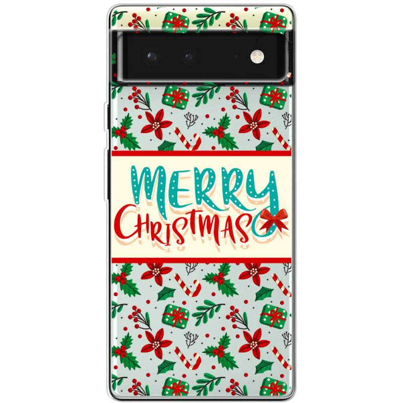 Прозрачный чехол BoxFace Google Pixel 6 Vintage Christmas Pattern