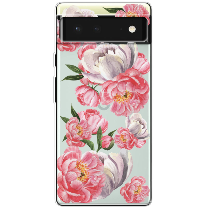 Прозрачный чехол BoxFace Google Pixel 6 Peony Watercolor Style