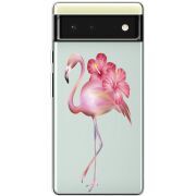 Прозрачный чехол BoxFace Google Pixel 6 Floral Flamingo