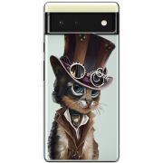 Прозрачный чехол BoxFace Google Pixel 6 Steampunk Cat