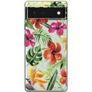 Прозрачный чехол BoxFace Google Pixel 6 Tropical Flowers