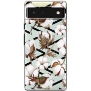 Прозрачный чехол BoxFace Google Pixel 6 Cotton flowers