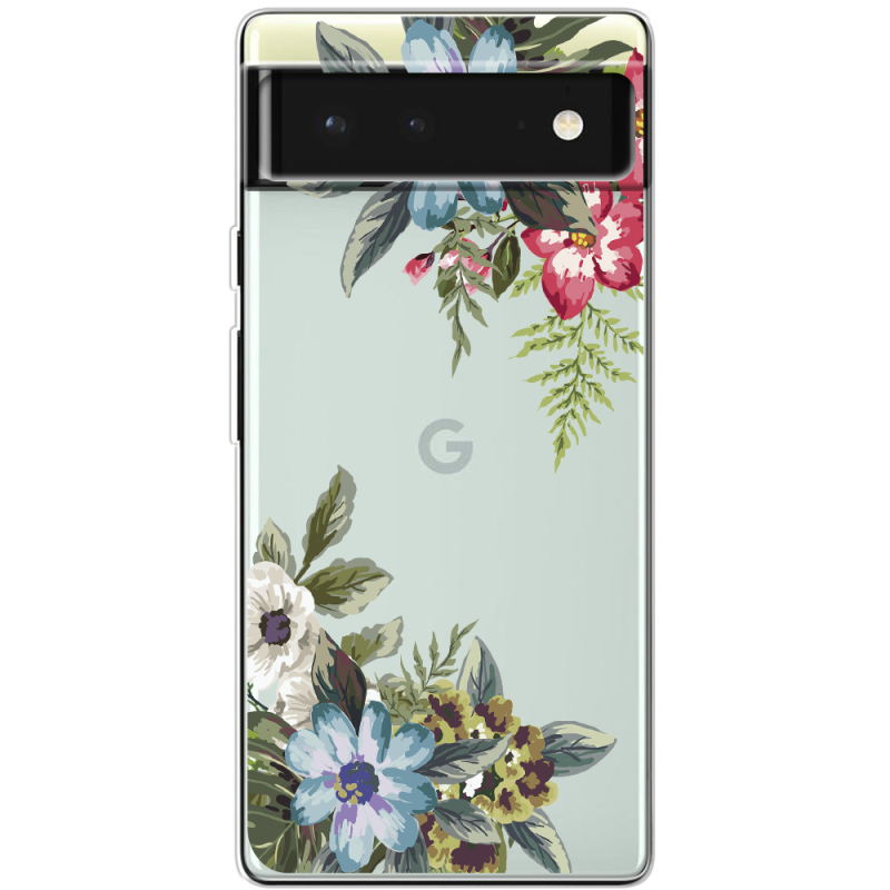 Прозрачный чехол BoxFace Google Pixel 6 Floral