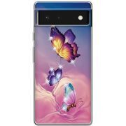 Чехол со стразами Google Pixel 6 Butterflies