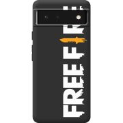 Черный чехол BoxFace Google Pixel 6 Free Fire White Logo