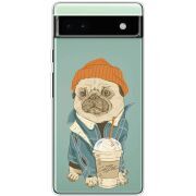 Прозрачный чехол BoxFace Google Pixel 6A Dog Coffeeman