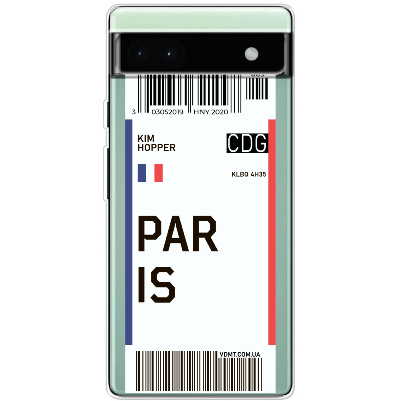 Прозрачный чехол BoxFace Google Pixel 6A Ticket Paris