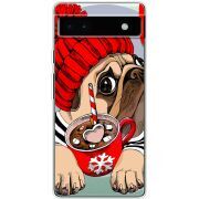 Прозрачный чехол BoxFace Google Pixel 6A Winter Puggy