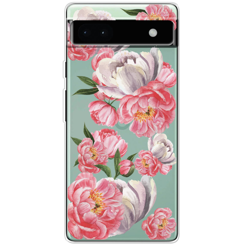 Прозрачный чехол BoxFace Google Pixel 6A Peony Watercolor Style