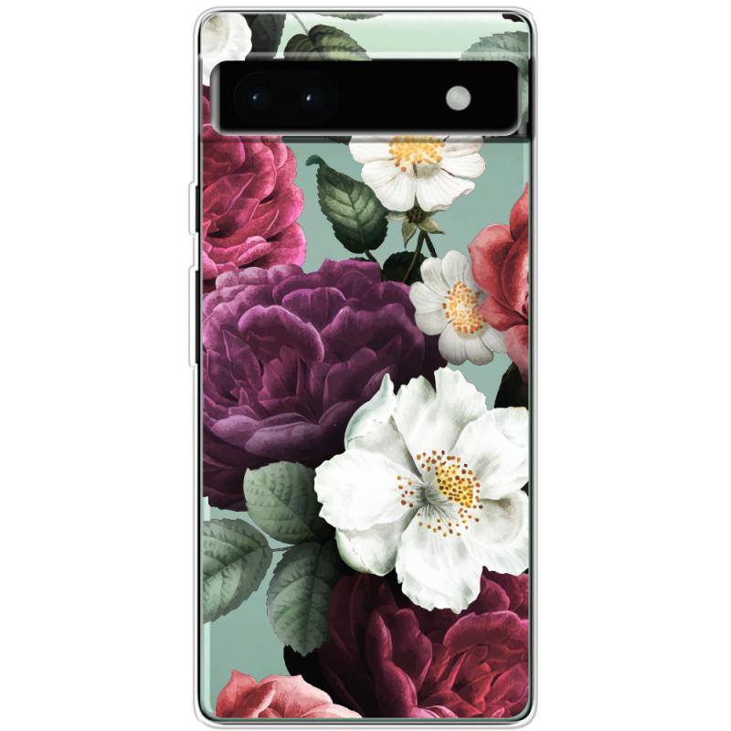 Прозрачный чехол BoxFace Google Pixel 6A Floral Dark Dreams