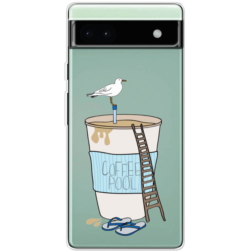 Прозрачный чехол BoxFace Google Pixel 6A Segull in Cofee Pool