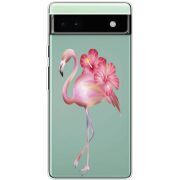 Прозрачный чехол BoxFace Google Pixel 6A Floral Flamingo