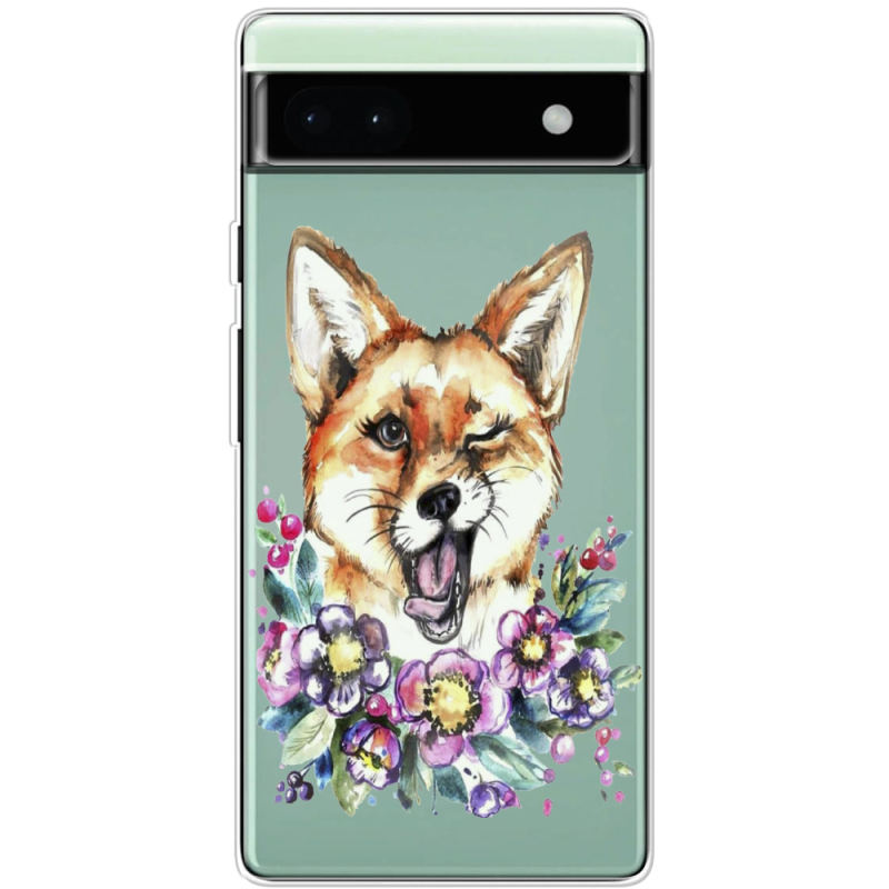 Прозрачный чехол BoxFace Google Pixel 6A Winking Fox