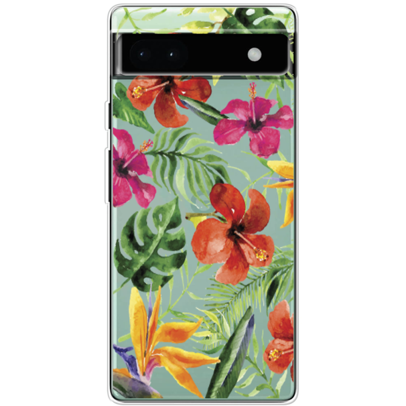 Прозрачный чехол BoxFace Google Pixel 6A Tropical Flowers