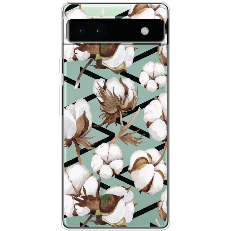 Прозрачный чехол BoxFace Google Pixel 6A Cotton flowers