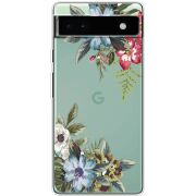 Прозрачный чехол BoxFace Google Pixel 6A Floral