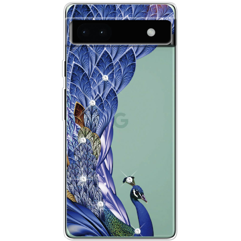 Чехол со стразами Google Pixel 6A Peafowl