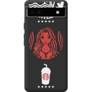 Черный чехол BoxFace Google Pixel 6A RedWhite Coffee