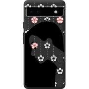 Черный чехол BoxFace Google Pixel 6A Flower Hair