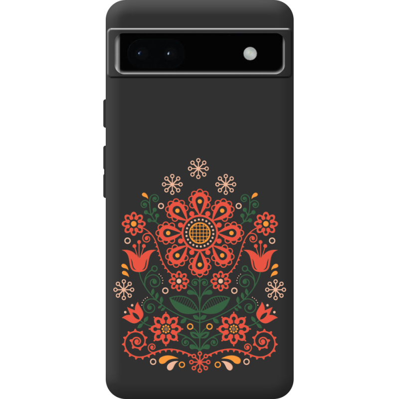 Черный чехол BoxFace Google Pixel 6A Ukrainian Ornament