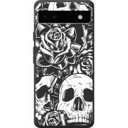 Черный чехол BoxFace Google Pixel 6A Skull and Roses