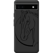 Черный чехол BoxFace Google Pixel 6A Horse