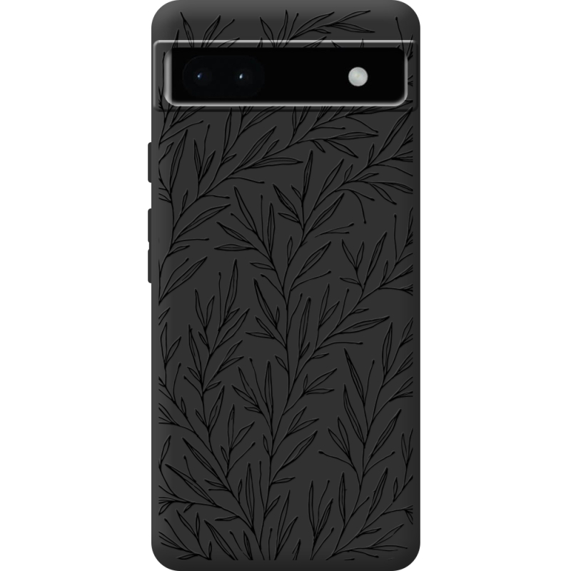 Черный чехол BoxFace Google Pixel 6A Leaves