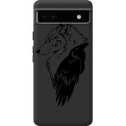 Черный чехол BoxFace Google Pixel 6A Wolf and Raven