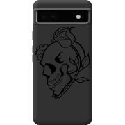 Черный чехол BoxFace Google Pixel 6A Skull and Roses