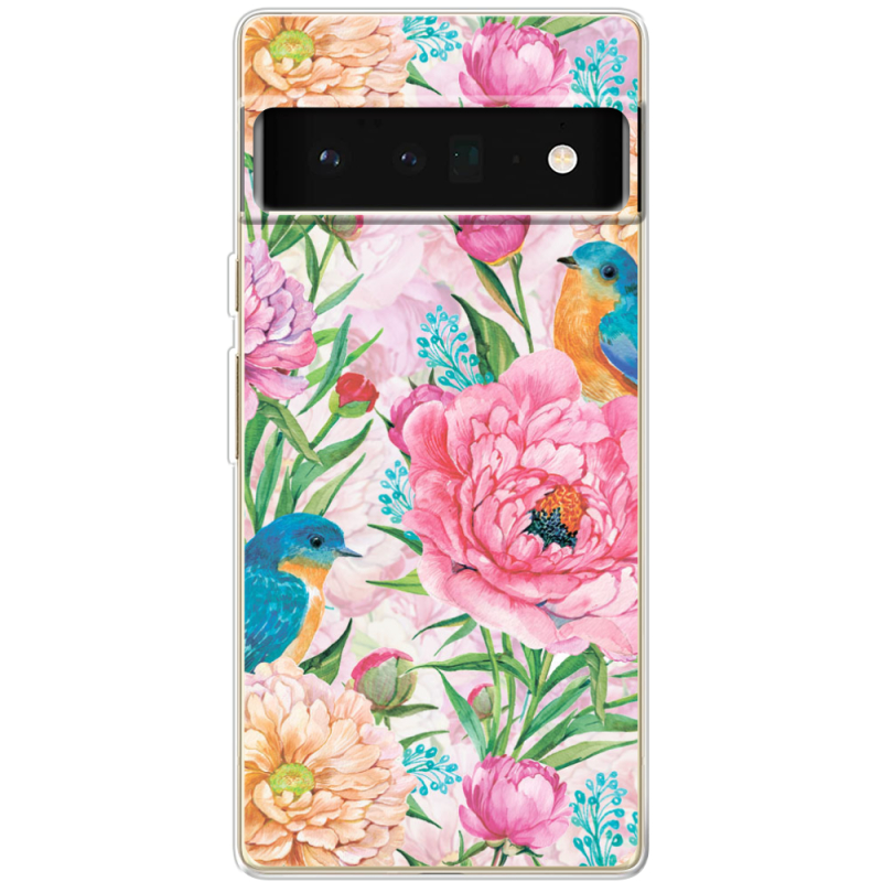 Чехол BoxFace Google Pixel 6 Pro Birds in Flowers