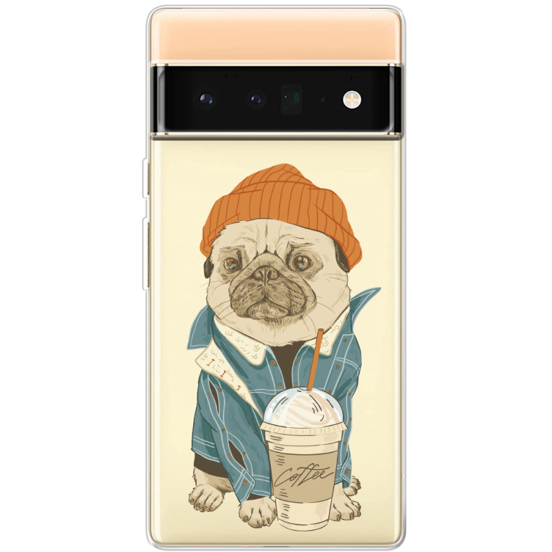 Прозрачный чехол BoxFace Google Pixel 6 Pro Dog Coffeeman