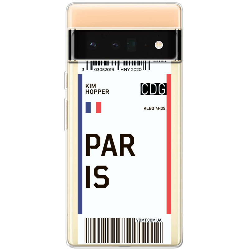 Прозрачный чехол BoxFace Google Pixel 6 Pro Ticket Paris
